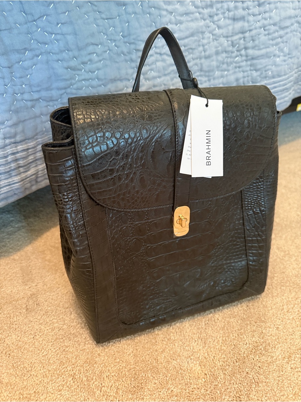 Brahmin Sadie embossed leather backpack